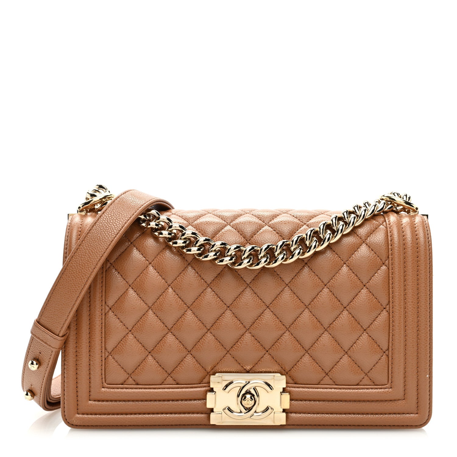 Chanel Caviar Quilted Medium Boy Flap Brown 1 of 9