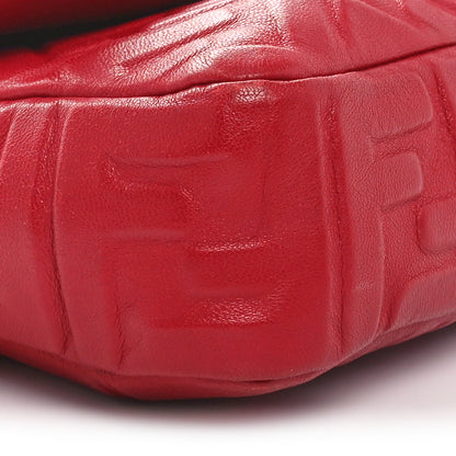 Fendi Nappa FF 1974 Embossed Baguette Fragola 9 of 11