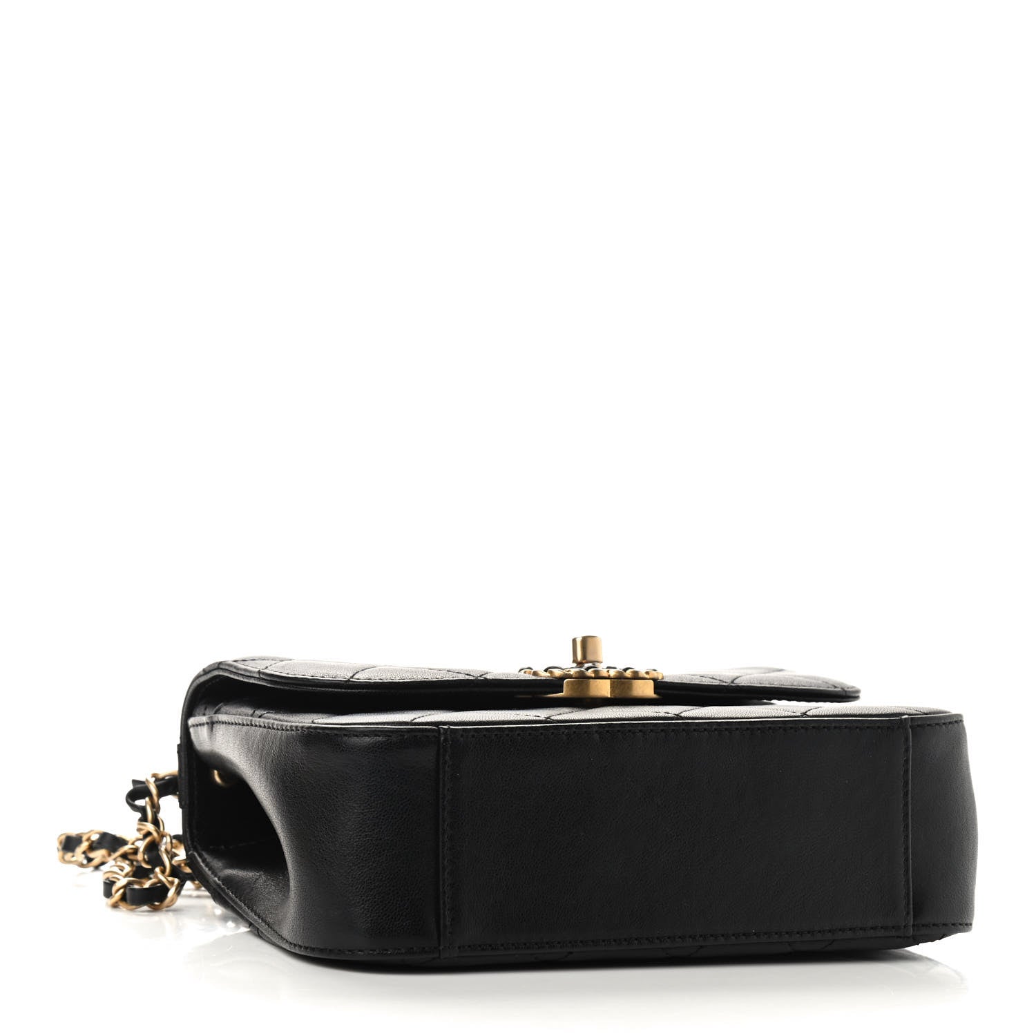 Chanel Lambskin Quilted Small Chain Infinity Top Handle Flap Black 4 of 9