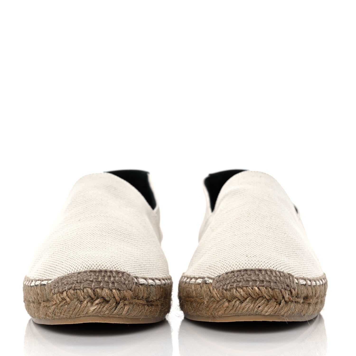 Saint Laurent Canvas Nappa Elba Light Logo Embroidered Espadrilles 40 Ecru 2 of 9