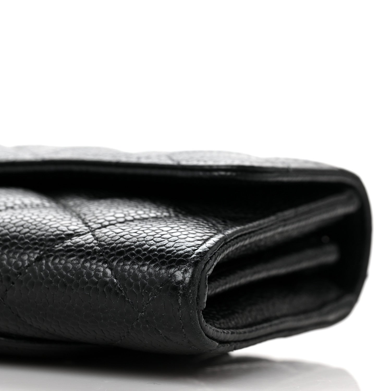 Chanel Caviar Quilted Large Gusset Flap Wallet Black 9 of 10