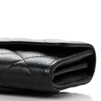 Chanel Caviar Quilted Large Gusset Flap Wallet Black 9 of 10