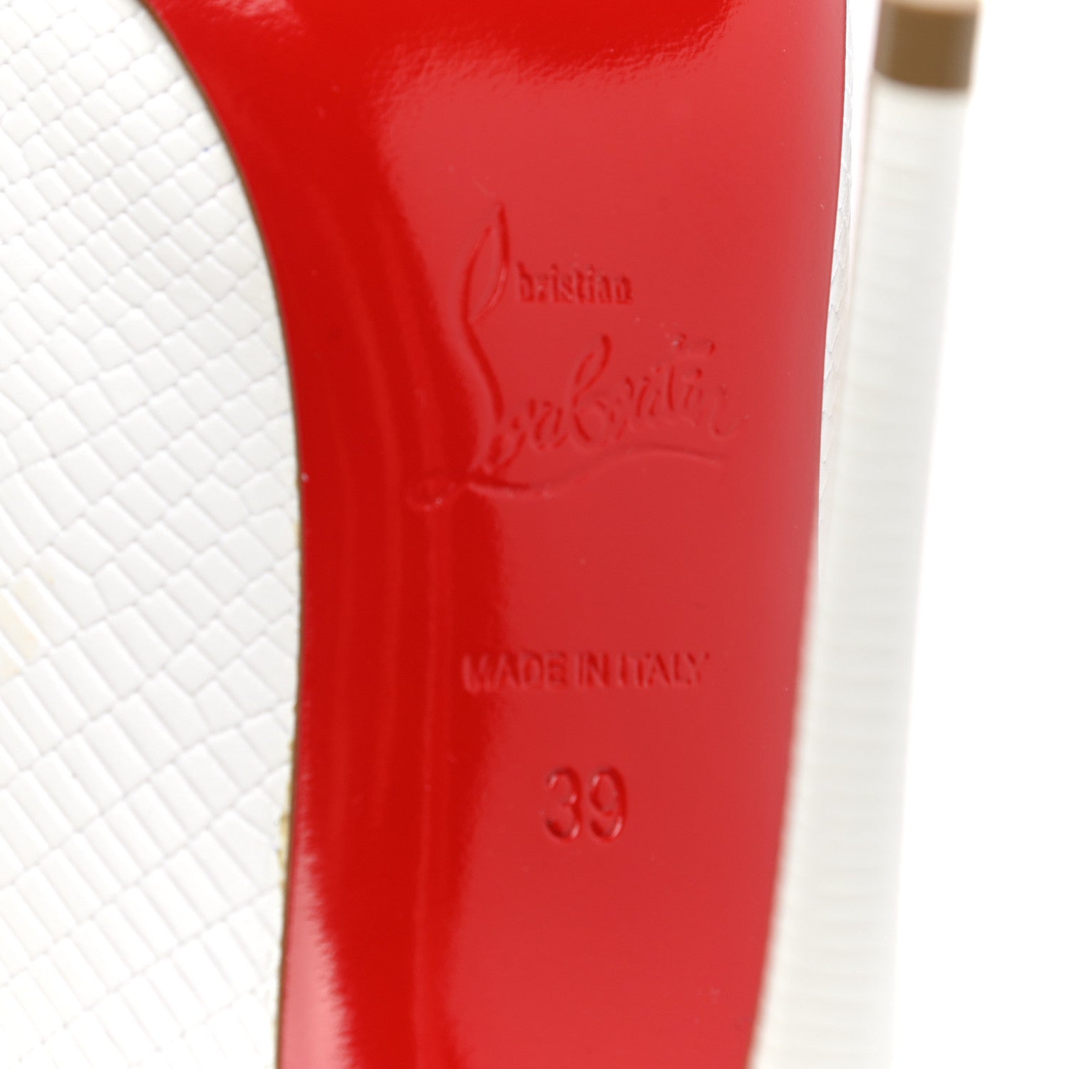 Christian Louboutin Calfskin Lizard Embossed So Kate 120 Pumps 39 White 6 of 7