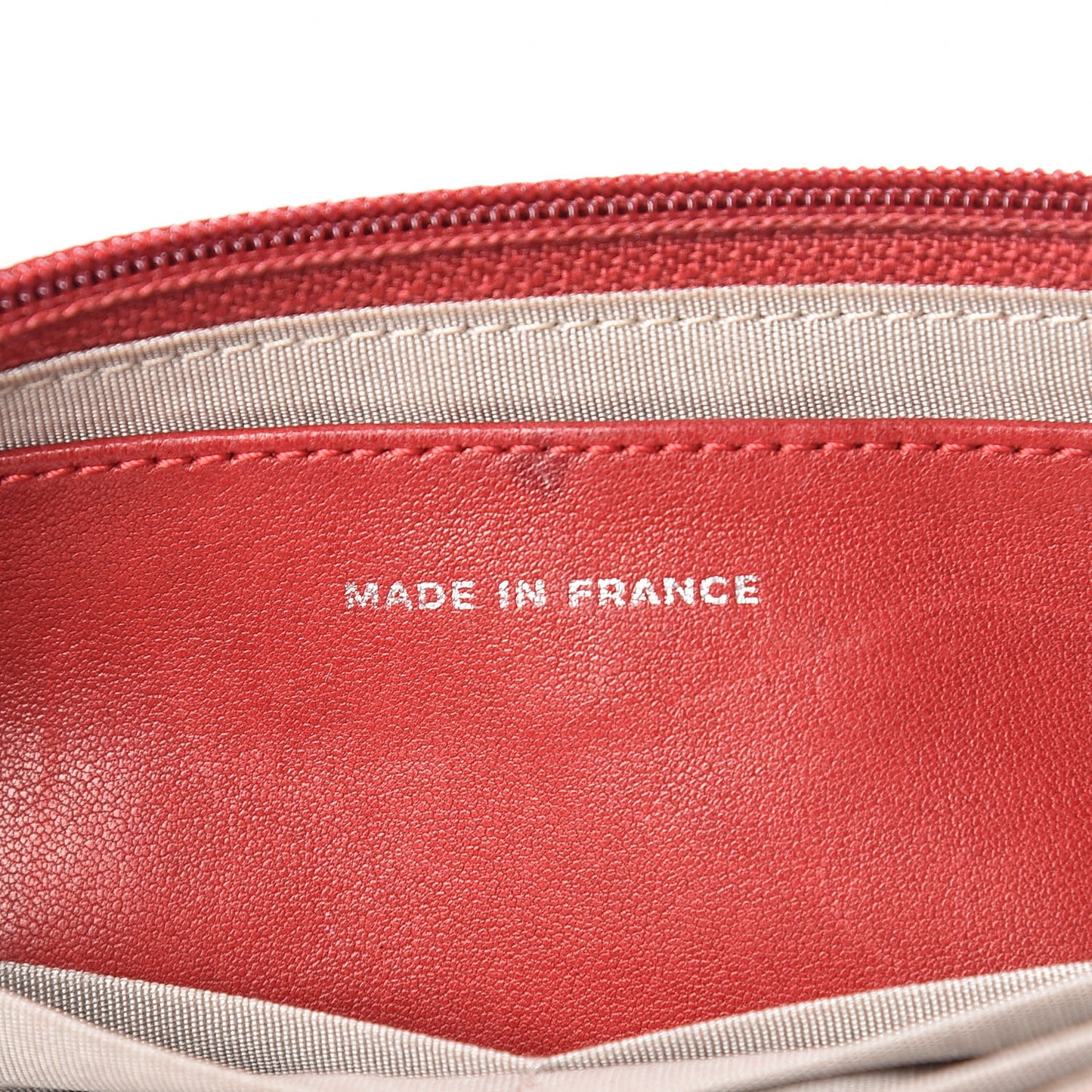 Lambskin Half Moon Wallet On Chain WOC Red