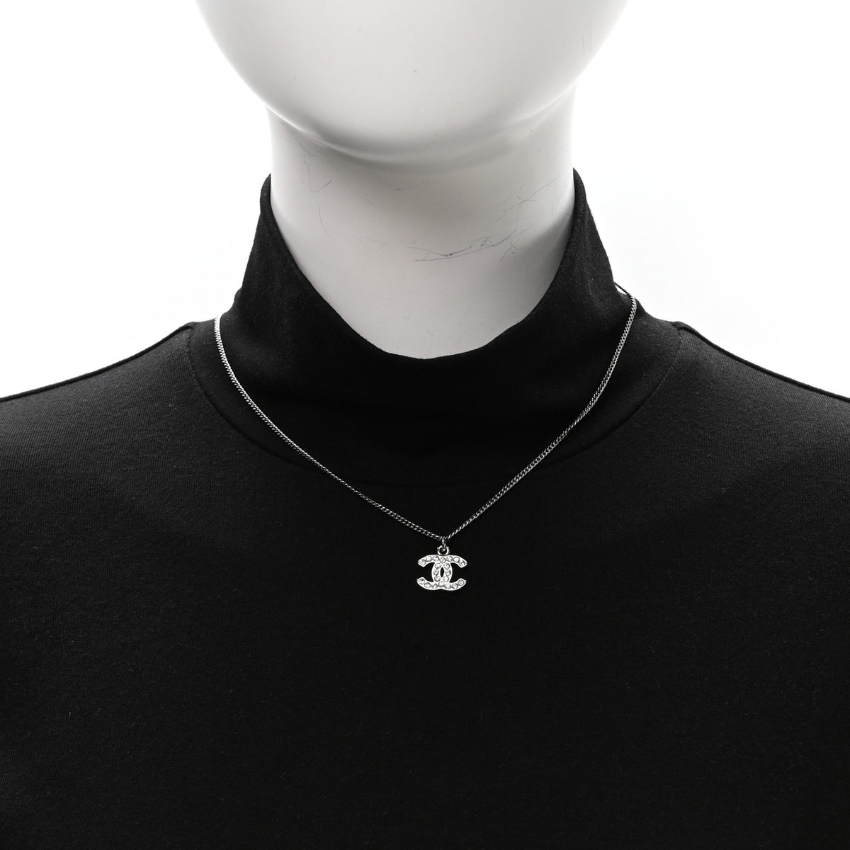Crystal Timeless CC Necklace Silver