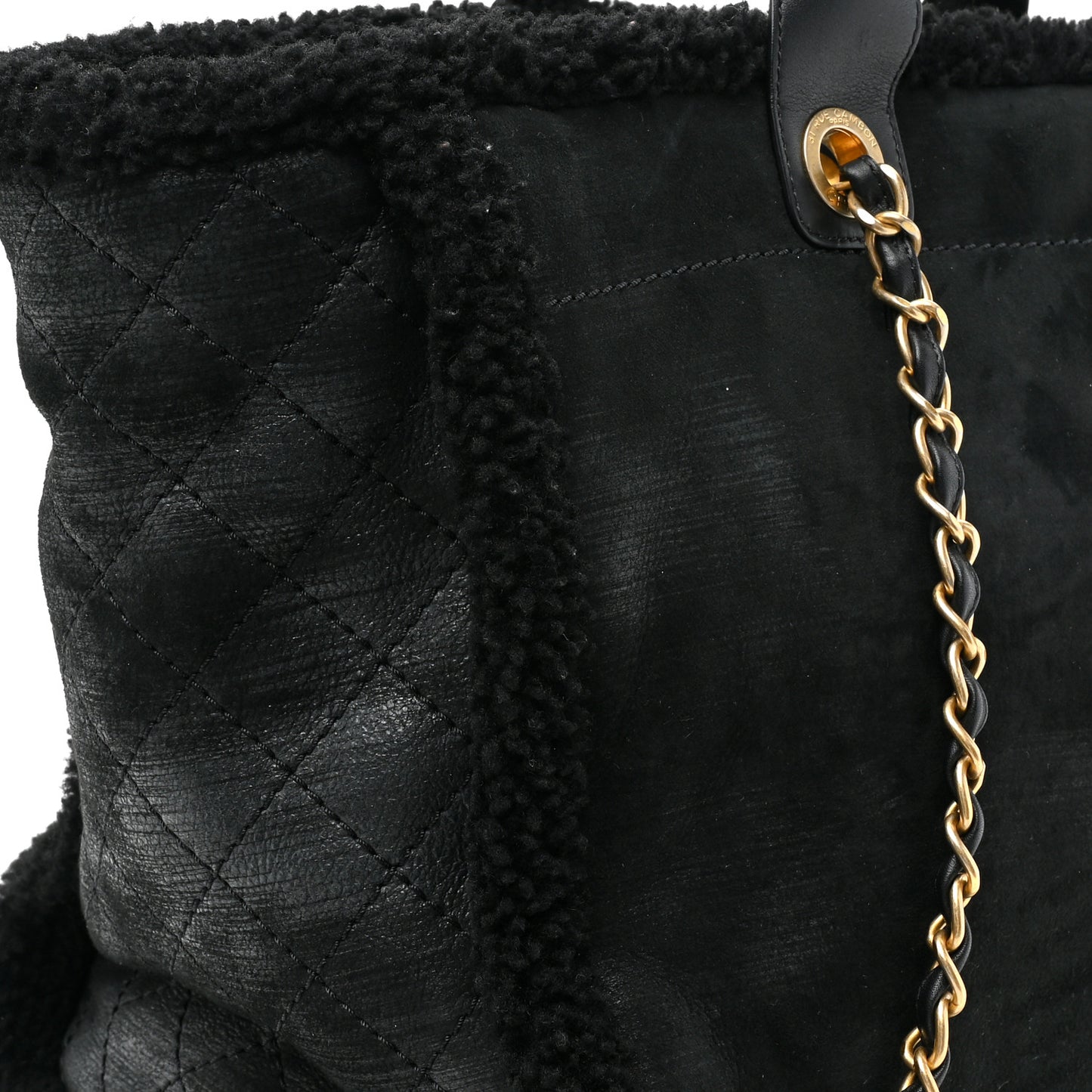 Shearling Medium Deauville Tote Black