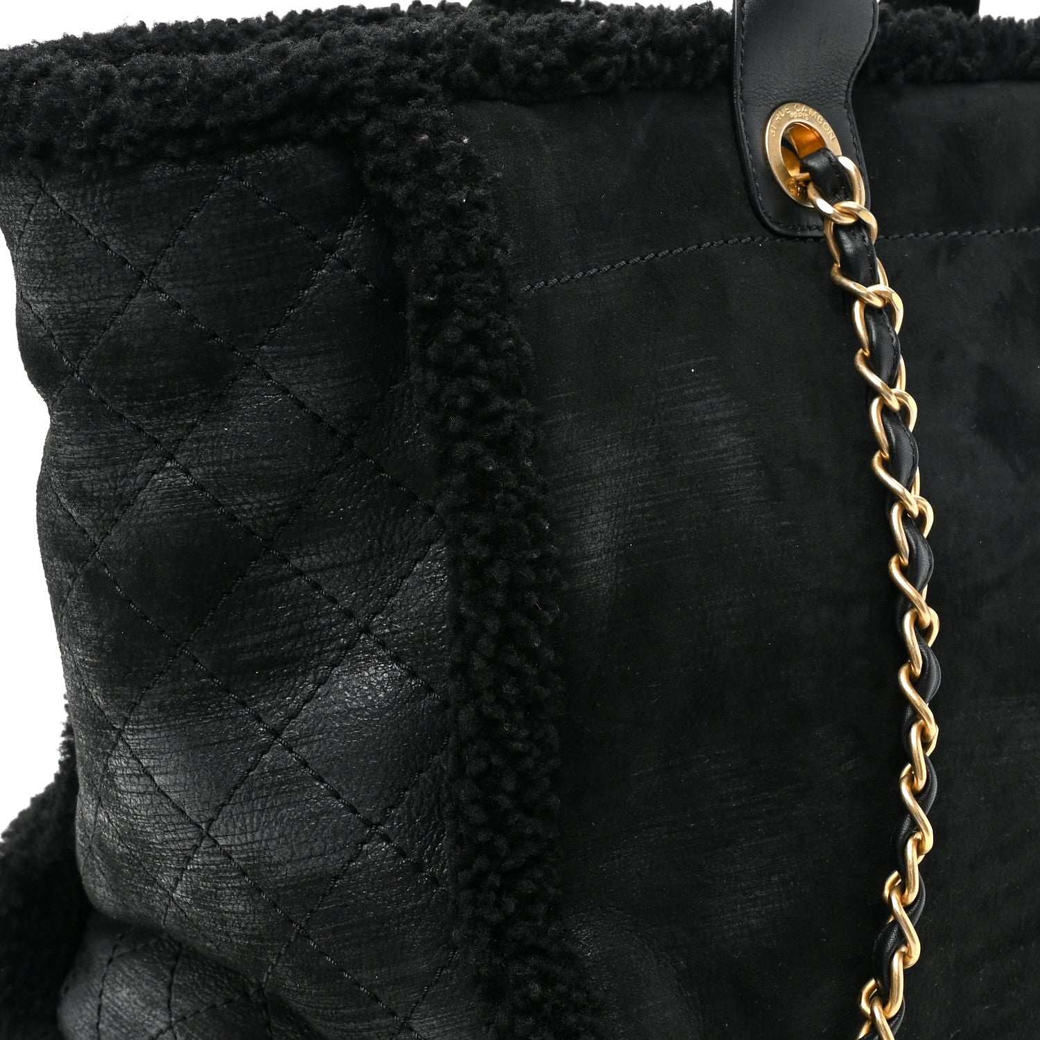 Chanel Shearling Medium Deauville Tote Black 11 of 11