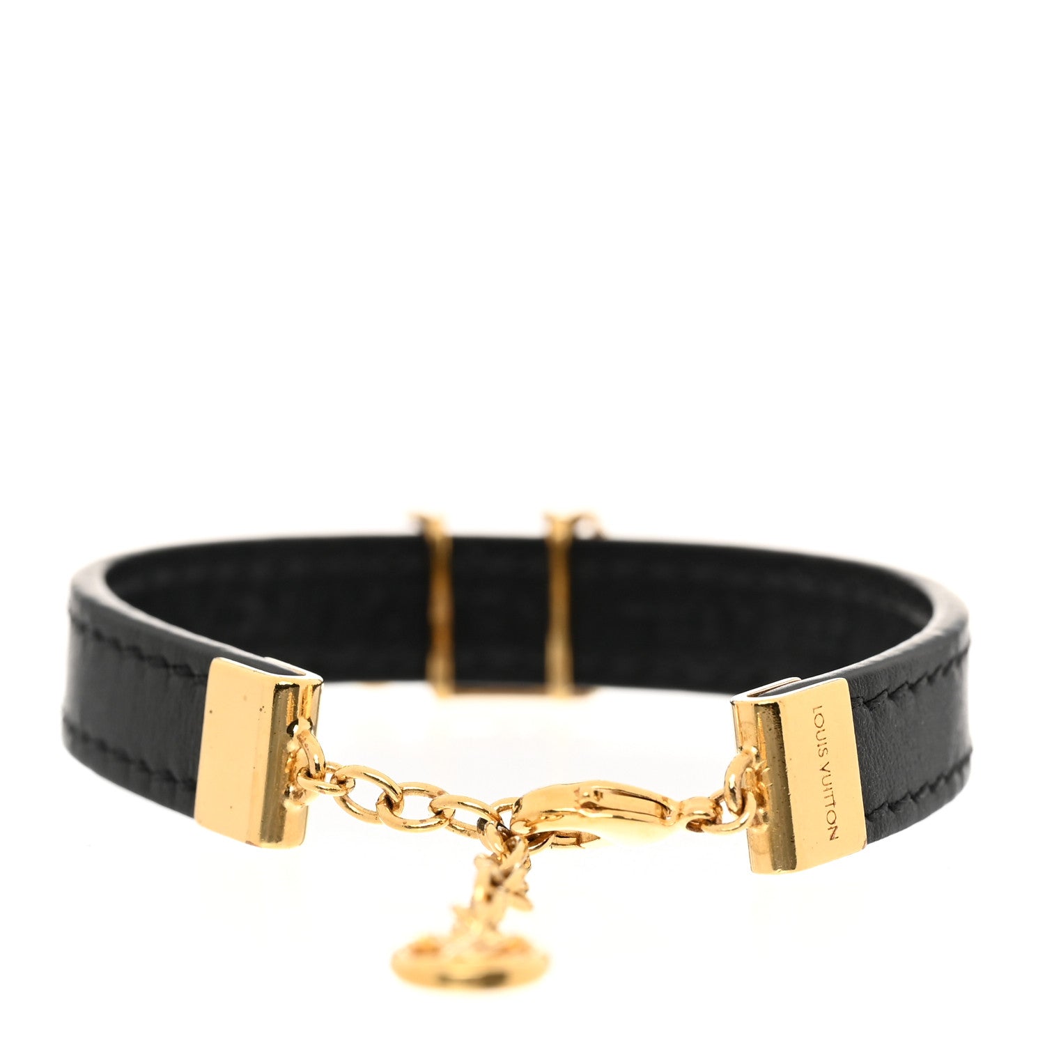 Louis Vuitton Calfskin Gram Bracelet Black 3 of 9