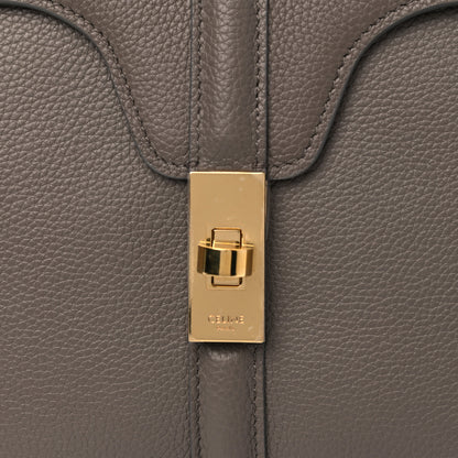 Celine Grained Calfskin Small 16 Top Handle Bag Pebble 14 of 14