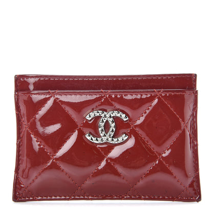 Chanel Patent Quilted Brilliant Card Holder Red 1 of 13