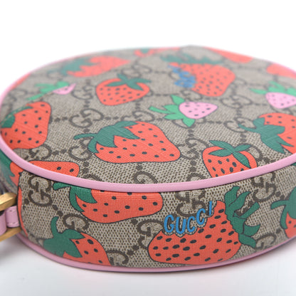 Gucci GG Supreme Monogram Strawberry Round Wrist Wallet 7 of 9