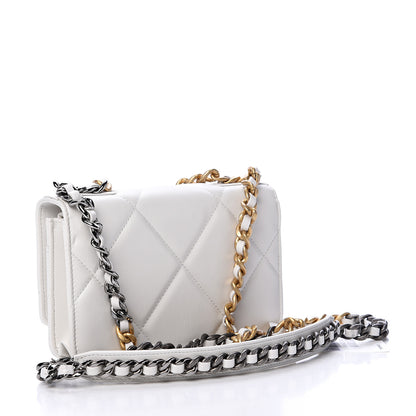Chanel Goatskin Quilted 19 Wallet On Chain WOC White 2 of 12