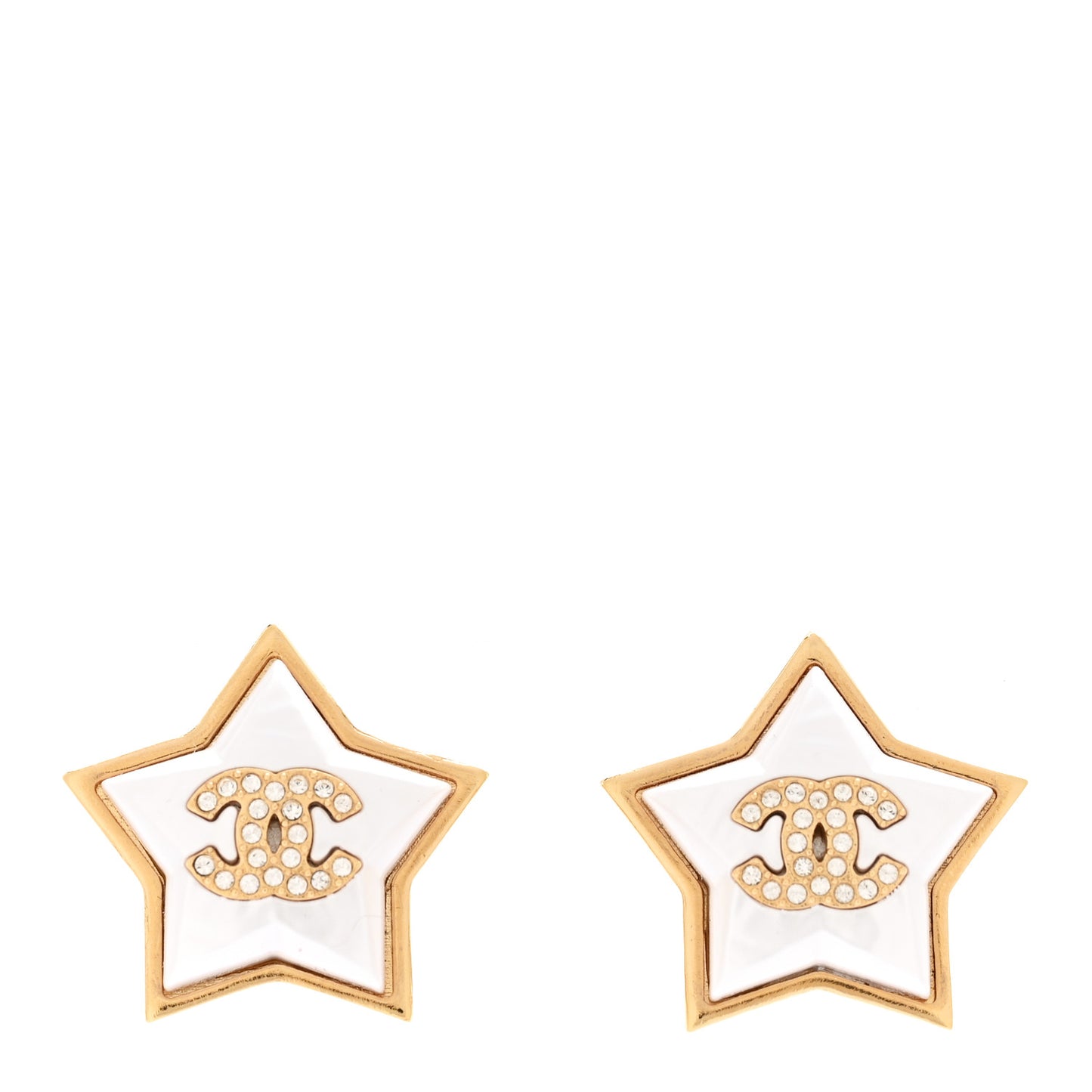 Pearl Crystal CC Bee Earrings Gold Green Gold