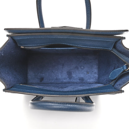 Celine Drummed Calfskin Nano Luggage Indigo 5 of 13