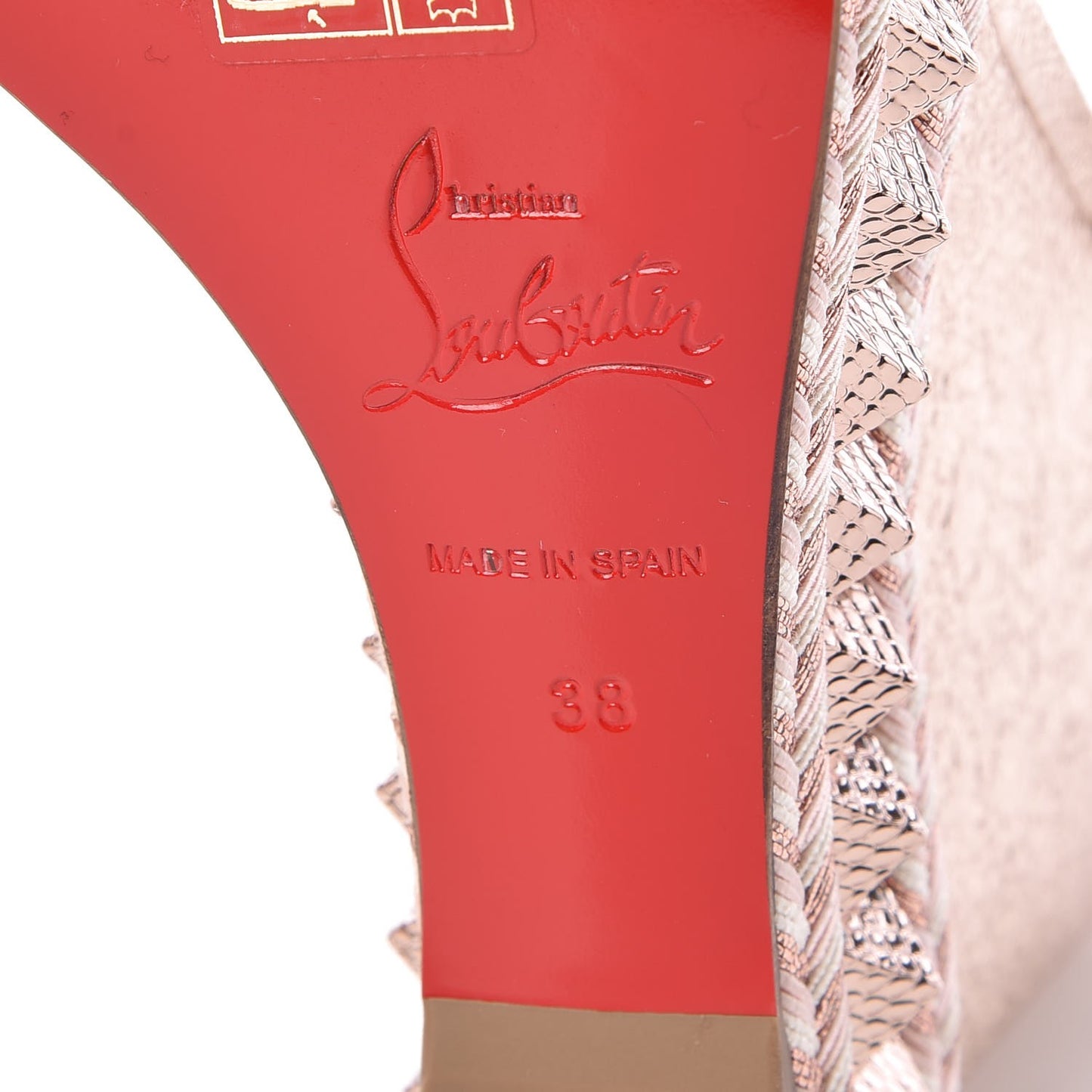 Specchio Vintage Pyraclou 110 Wedge Sandals 38 Rose Gold