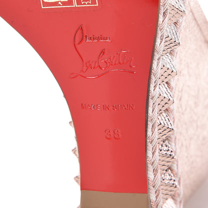 Christian Louboutin Specchio Vintage Pyraclou 110 Wedge Sandals 38 Rose Gold 6 of 7