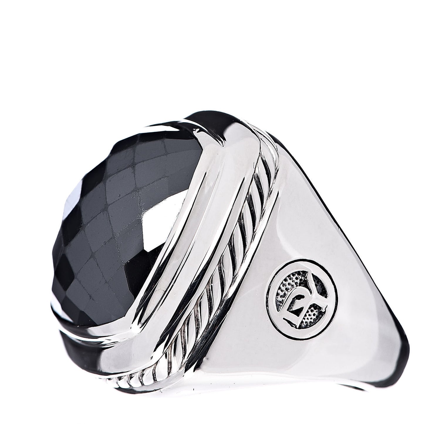 Sterling Silver Hematite 17mm Albion Ring 52 6
