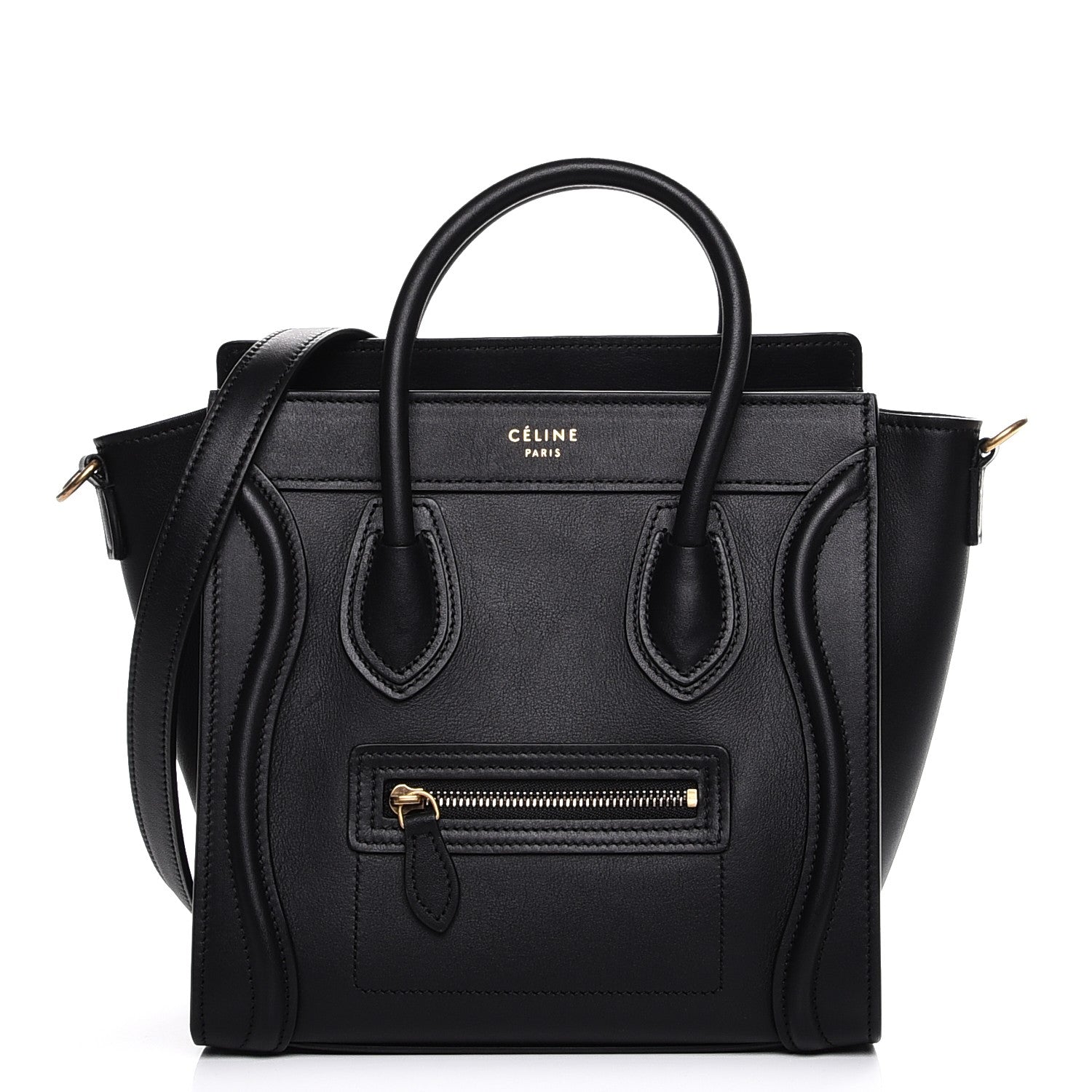 Celine Smooth Calfskin Nano Luggage Black 1 of 8