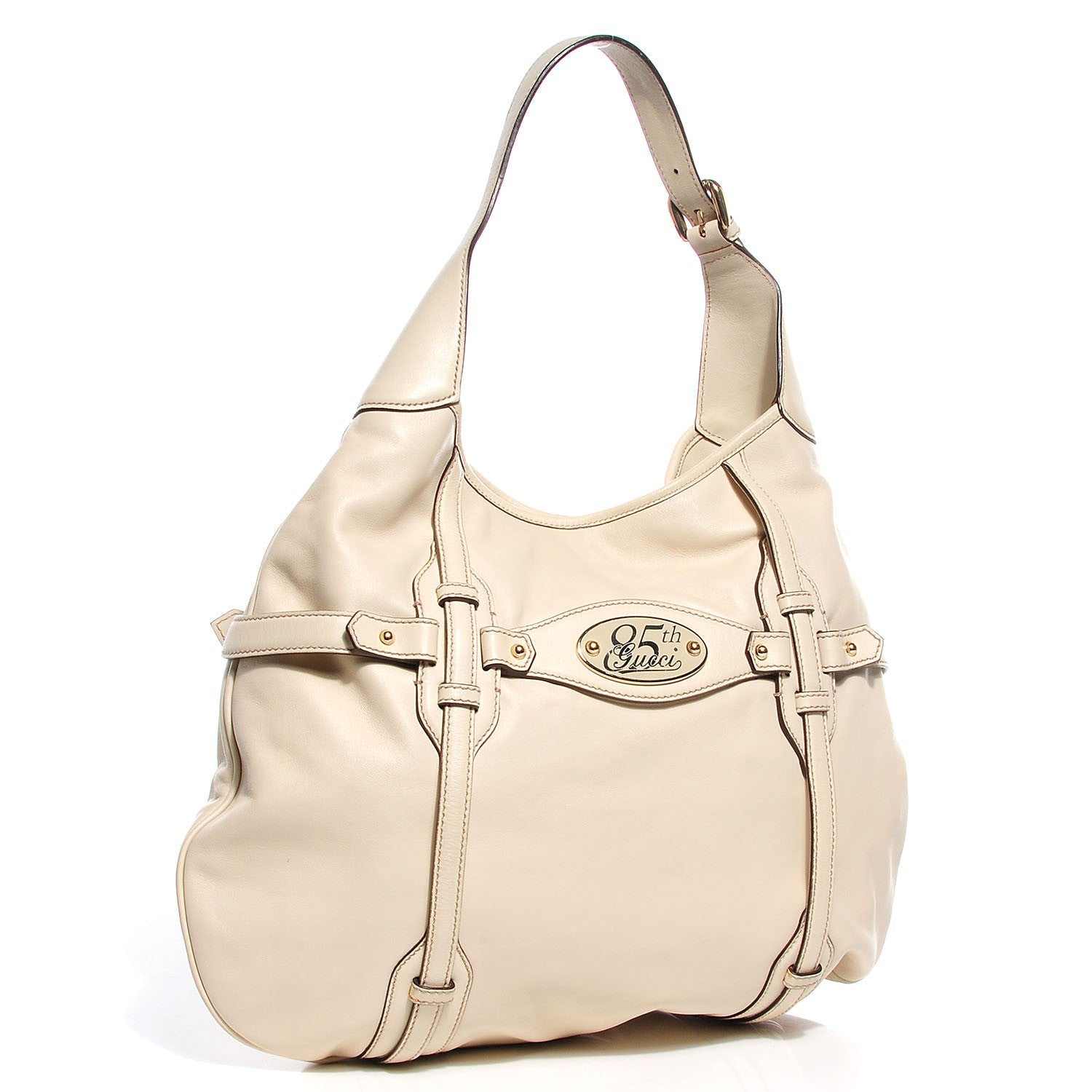 Gucci Leather Large Horsebit 85th Anniversary Hobo Off White 3 of 14