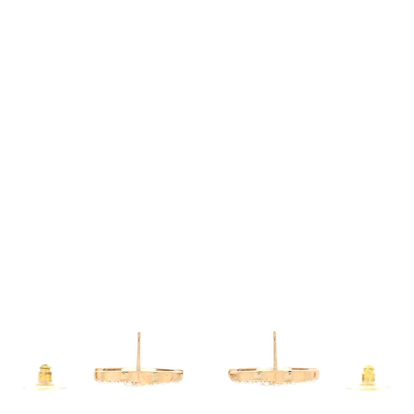 Pearl Marquise Crystal CC Earrings Gold White