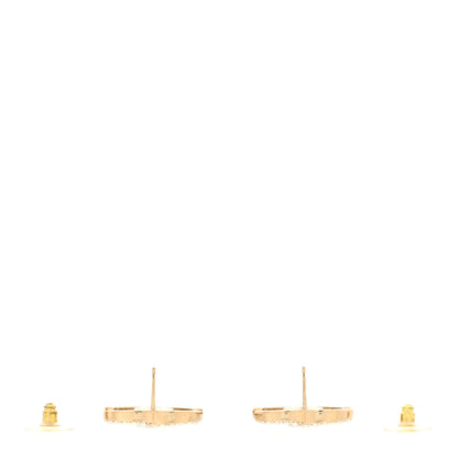 Chanel Pearl Marquise Crystal CC Earrings Gold White 3 of 5