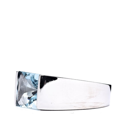 Cartier 18K White Gold Aquamarine Tank Ring 49 4.75 3 of 5