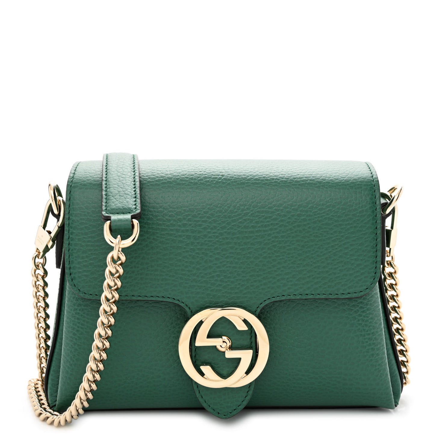 Dollar Calfskin Interlocking G Crossbody Bag Emerald