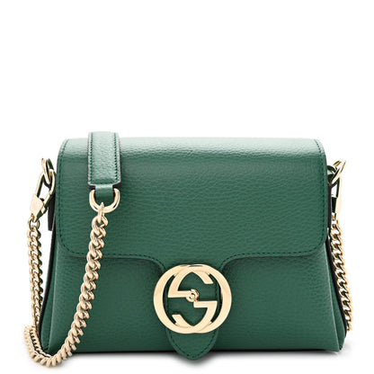 Gucci Dollar Calfskin Interlocking G Crossbody Bag Emerald 1 of 10