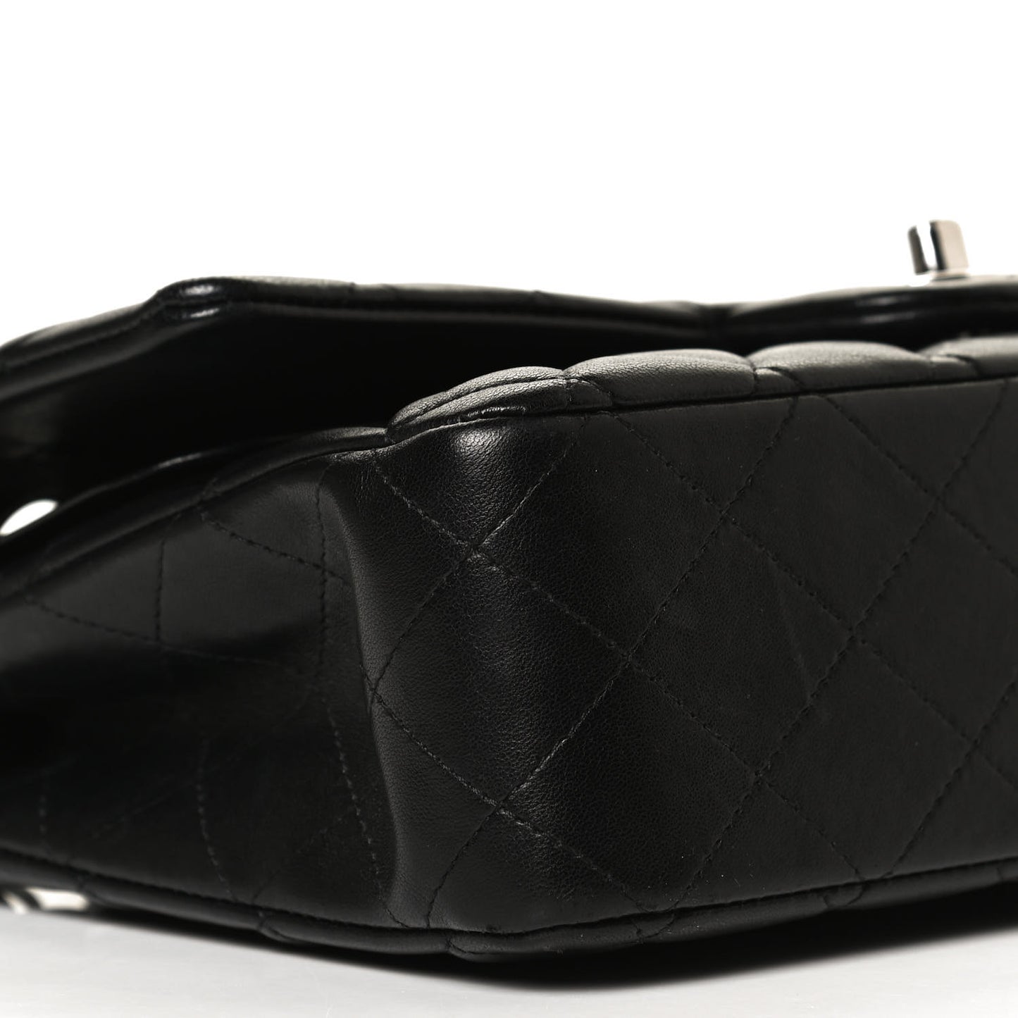 Lambskin Quilted Medium Double Flap Black