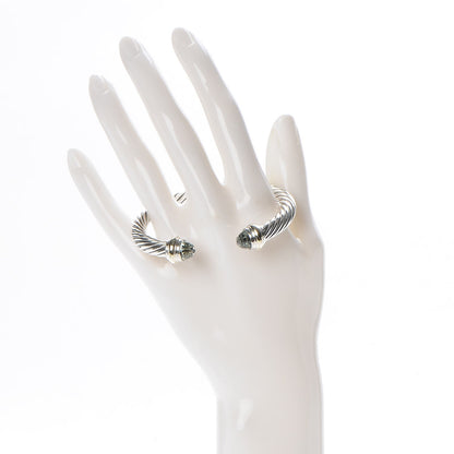David Yurman Sterling Silver 14K Yellow Gold Prasiolite 7mm Cable Classics Bracelet 2 of 5