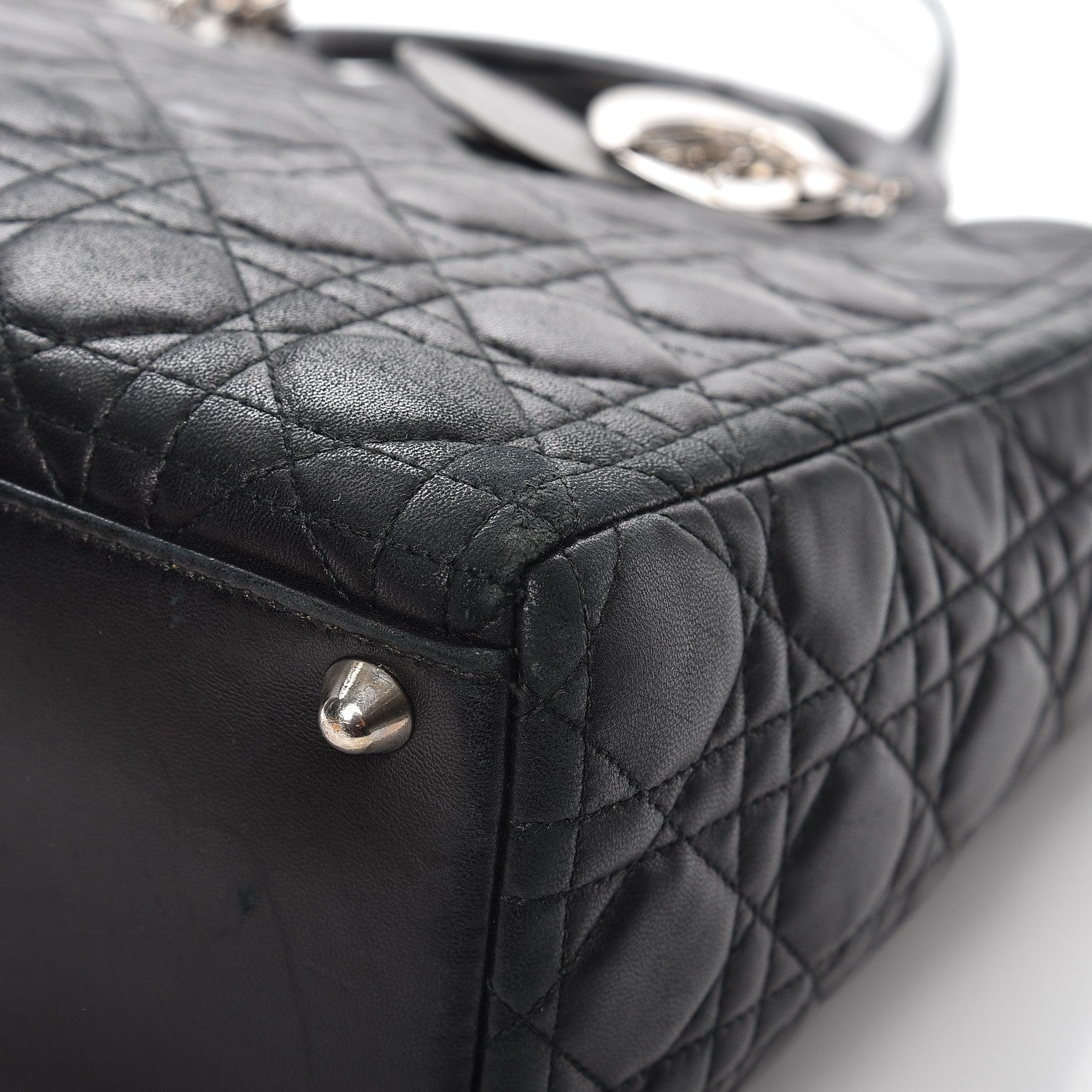 Christian Dior Lambskin Cannage Large Lady Dior Black 9 of 18