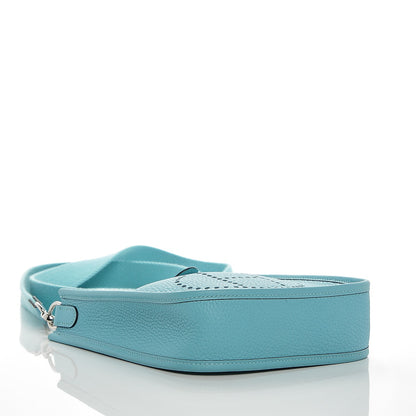 Hermes Taurillon Clemence Evelyne TPM Bleu Atoll 3 of 8