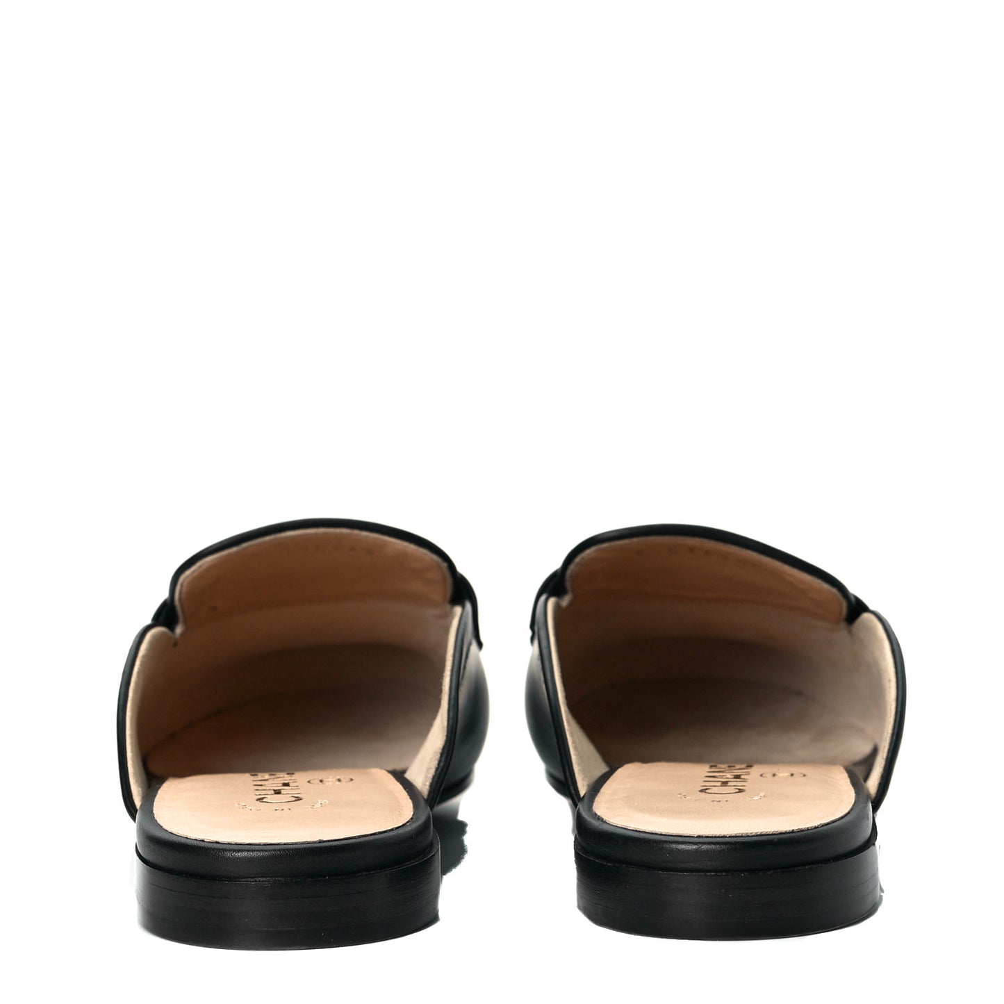 Calfskin CC Mules 40.5 Black