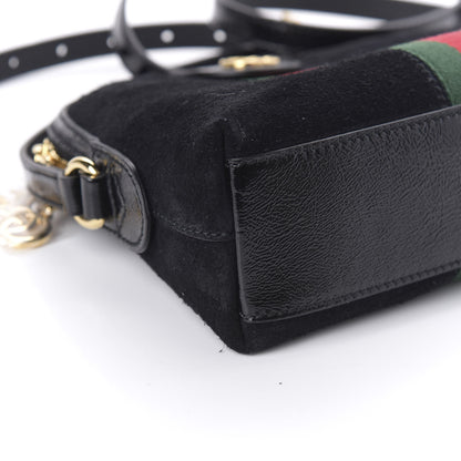Gucci Suede Patent Web GG Small Ophidia Dome Shoulder Bag Black 6 of 11