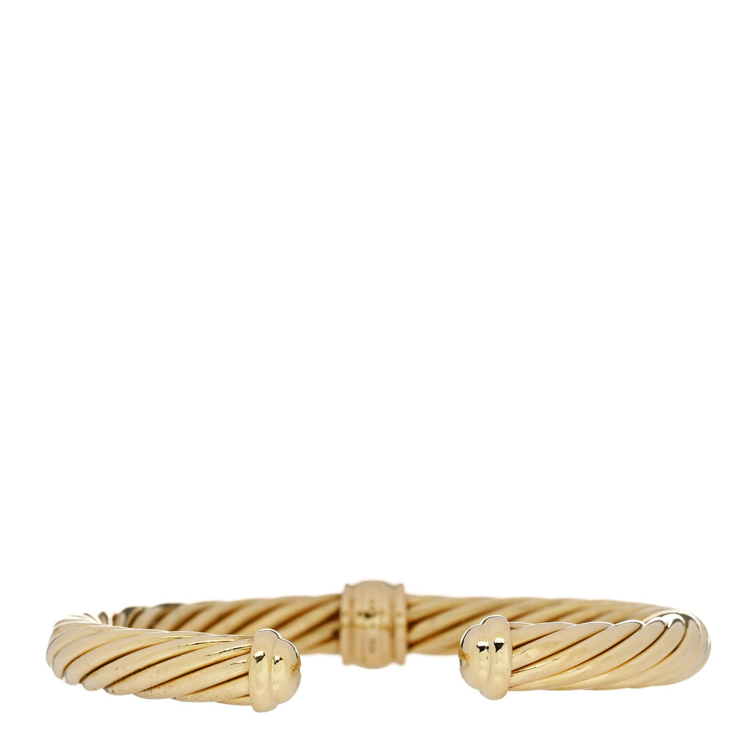 David Yurman 18K Yellow Gold Diamond 7mm Cable Classics Single Station Bracelet 2 of 3
