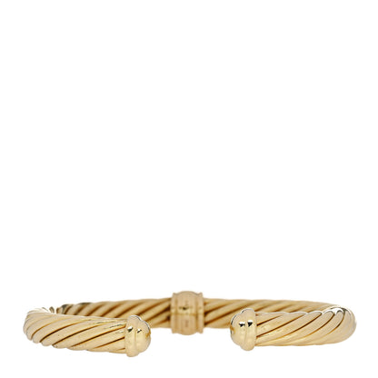 David Yurman 18K Yellow Gold Diamond 7mm Cable Classics Single Station Bracelet 2 of 3