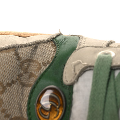 Gucci GG Monogram Nubuck Web Womens Screener Sneakers 40 New Sand Dusty Milk Vintage Green 13 of 16