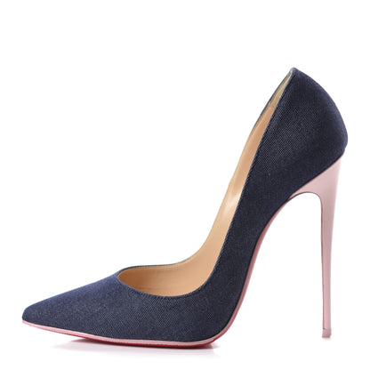 Christian Louboutin Denim Patent So Kate 120 Pumps 39.5 Blue Pompadour 1 of 9