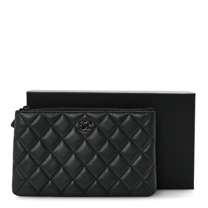 Chanel Pearly Lambskin Quilted Cosmetic Case So Black 8 of 8