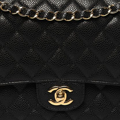 Chanel Caviar Quilted Medium Double Flap Black 8 of 10
