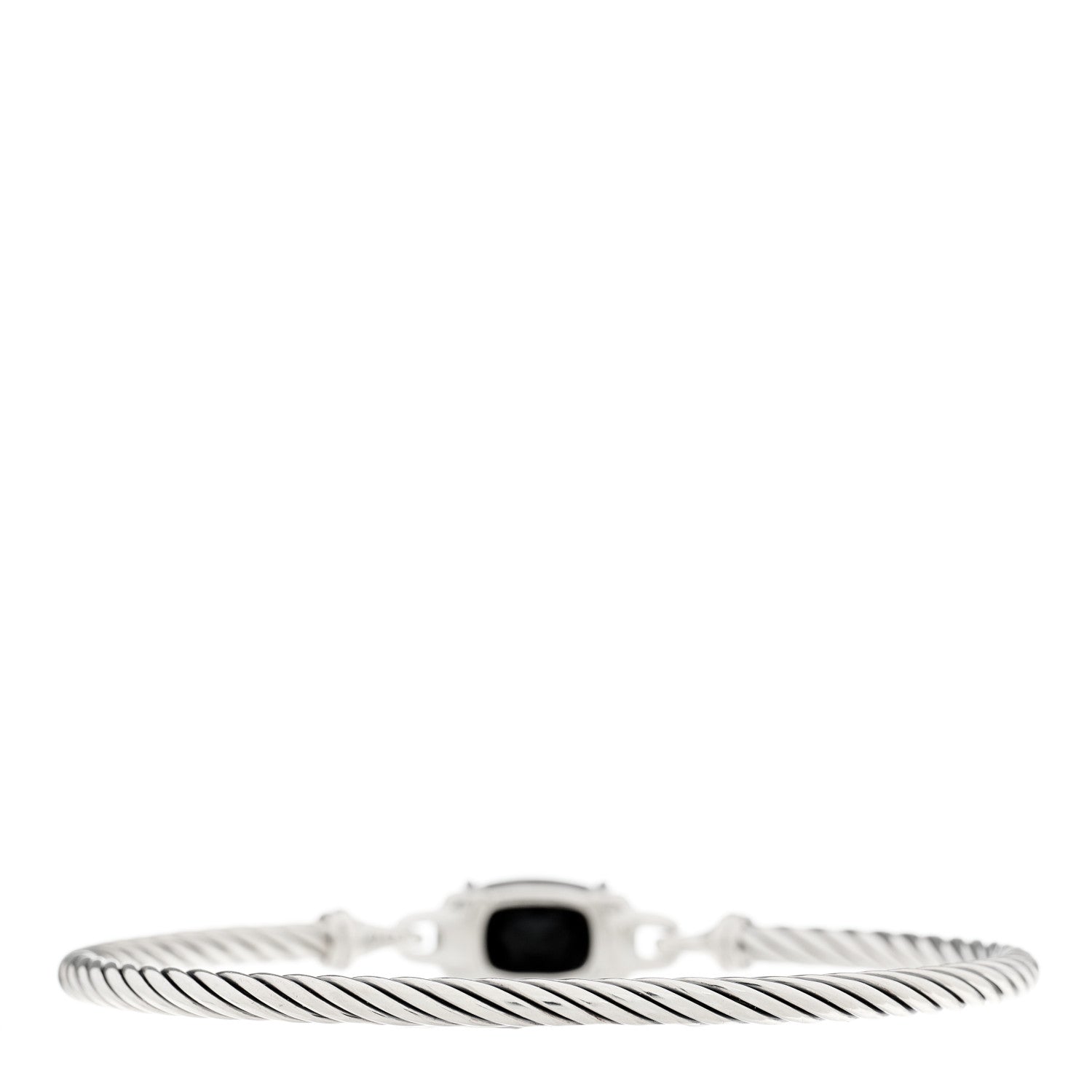 David Yurman Sterling Silver Diamond Black Onyx 3mm Wheaton Bracelet 2 of 3
