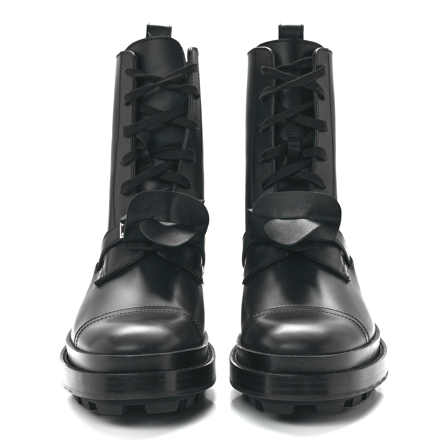 Glossed Calfskin Funk Ankle Boots 38 Black