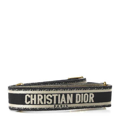 Christian Dior Canvas Embroidered Adjustable Shoulder Strap Black 2 of 6