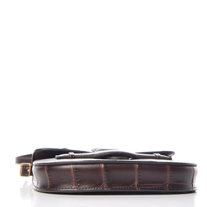 Celine Crocodile Embossed Calfskin Mini Symmetrical Bag Brown 4 of 12