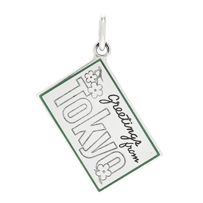 Tiffany Sterling Silver Enamel Tokyo Postcard Charm Blue 1 of 5