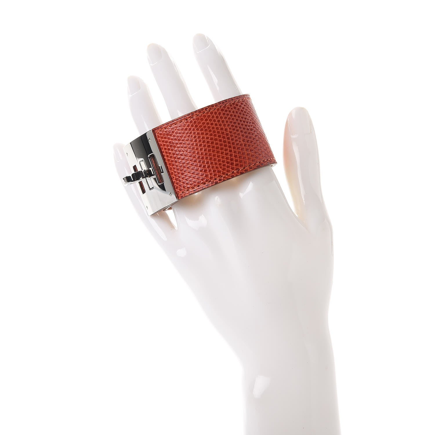 Hermes Lizard Kelly Dog Cuff Sanguine 2 of 9
