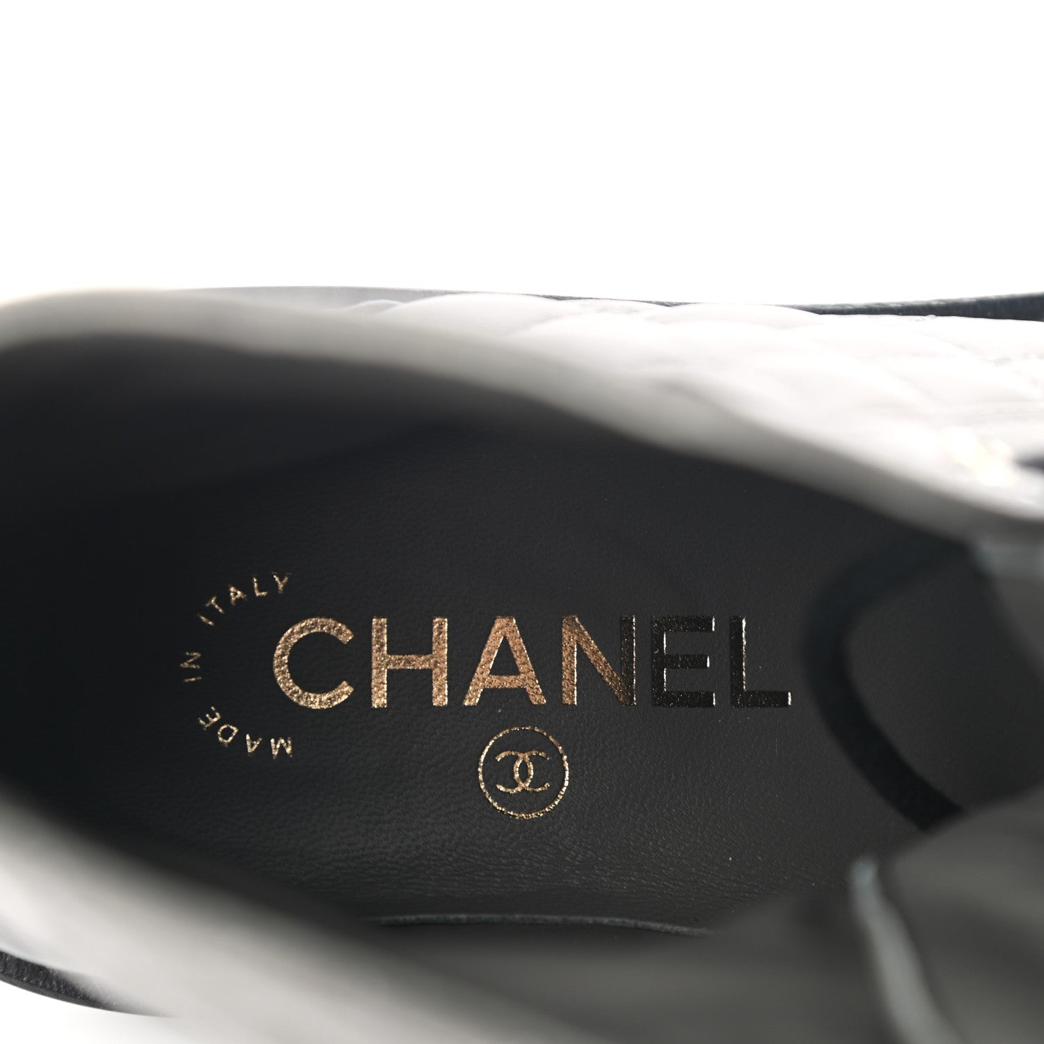 Chanel Shiny Lambskin Quilted Lace Up Combat Boots 37 Grey Black 7 of 9