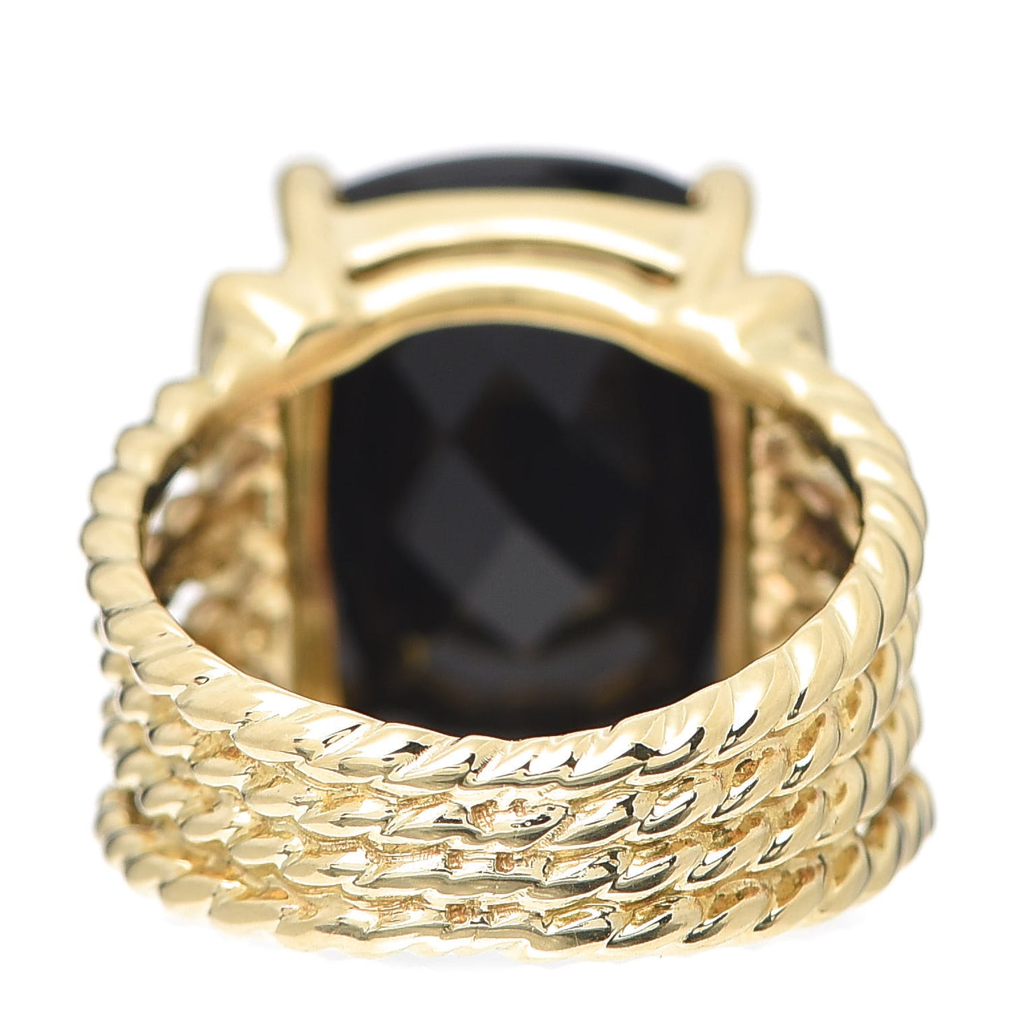 18K Yellow Gold Diamond Black Onyx 16mm Wheaton Ring 50 5.5