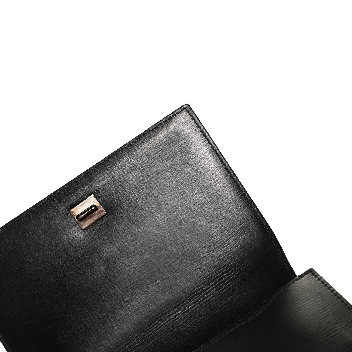 Textured Calfskin Mini Pandora Box Chain Crossbody Bag Black