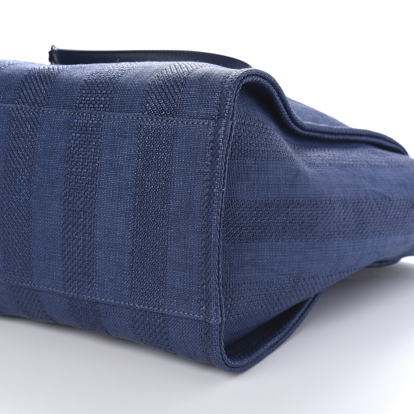 Mixed Fibers Striped Medium Deauville Tote Navy Blue